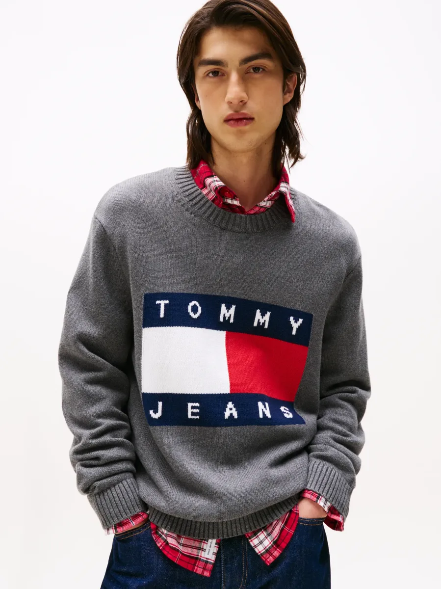MELANGE FLAG  - Strickpullover - black