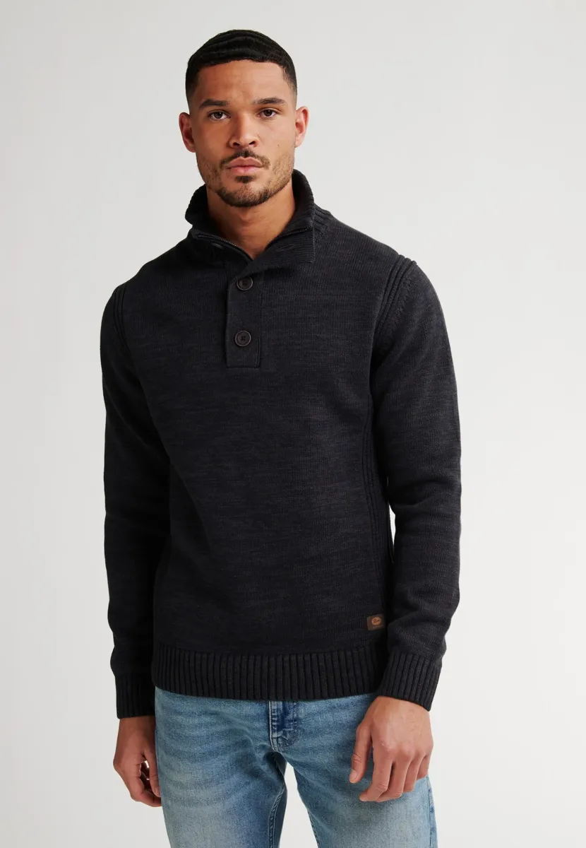 MELANGE LOGAN - Strickpullover - deep black