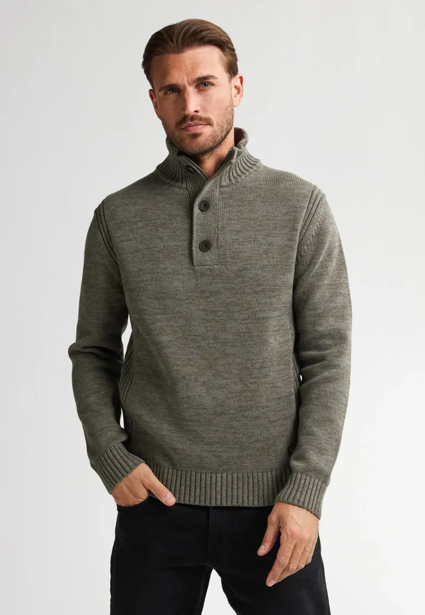 MELANGE LOGAN - Strickpullover - mossy stone