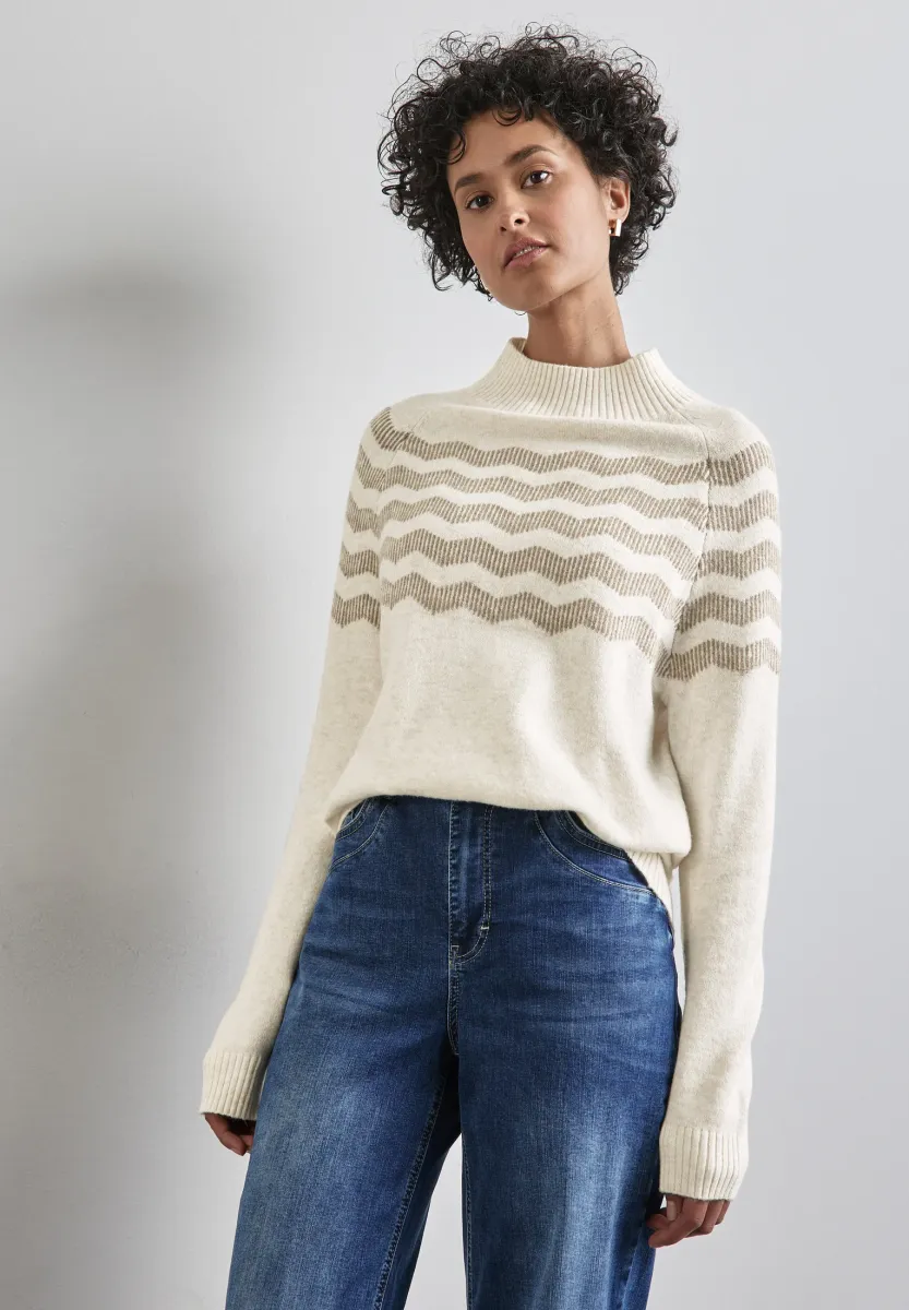 MELANGE-LOOK  - Strickpullover - weiß
