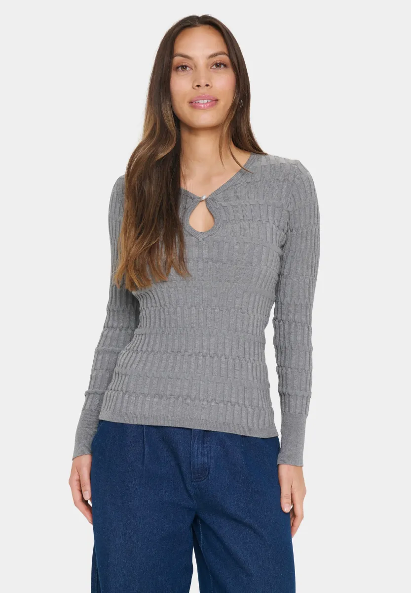 MELGASZ - Strickpullover - mist grey melange