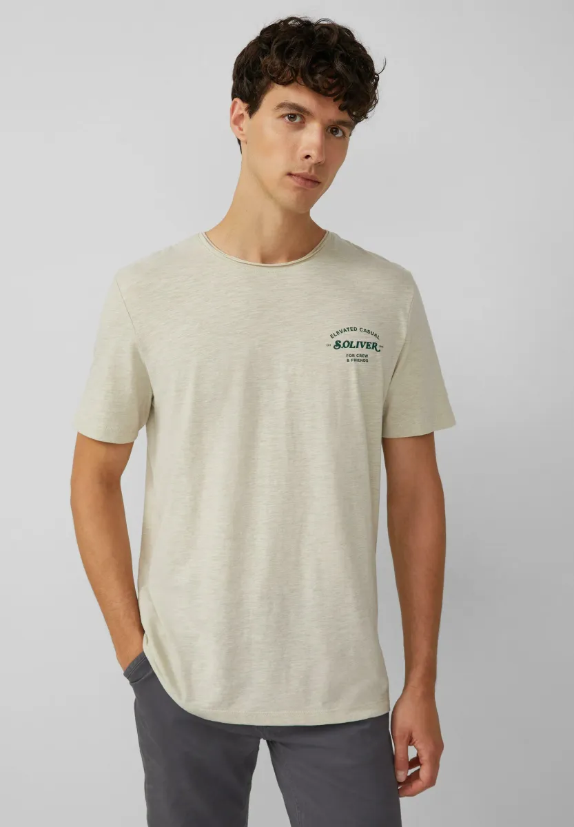 MELIERTES MIT ROLLKANTE  - T-Shirt print - weiß