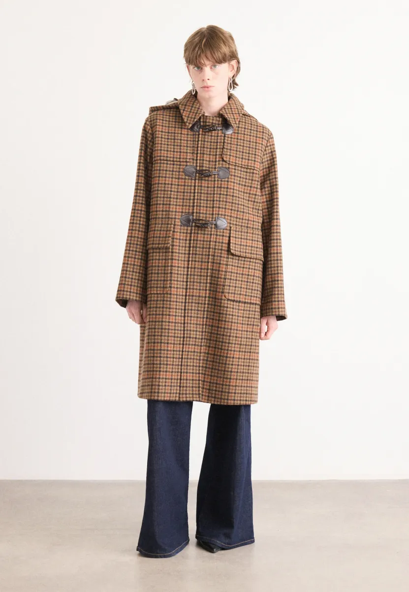 MELODY CHECK DUFFLE COAT - Klassischer Mantel - brown/orange