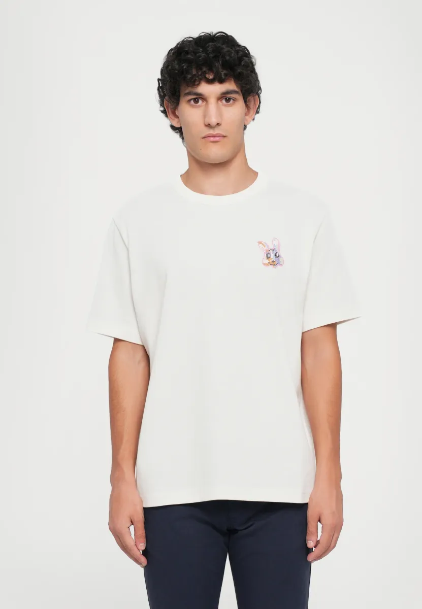 MEN BUNNY HEAD - T-Shirt basic - white