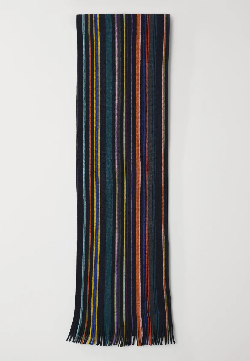 MEN SCARF IVAN STRIPE UNISEX - Schal - blue