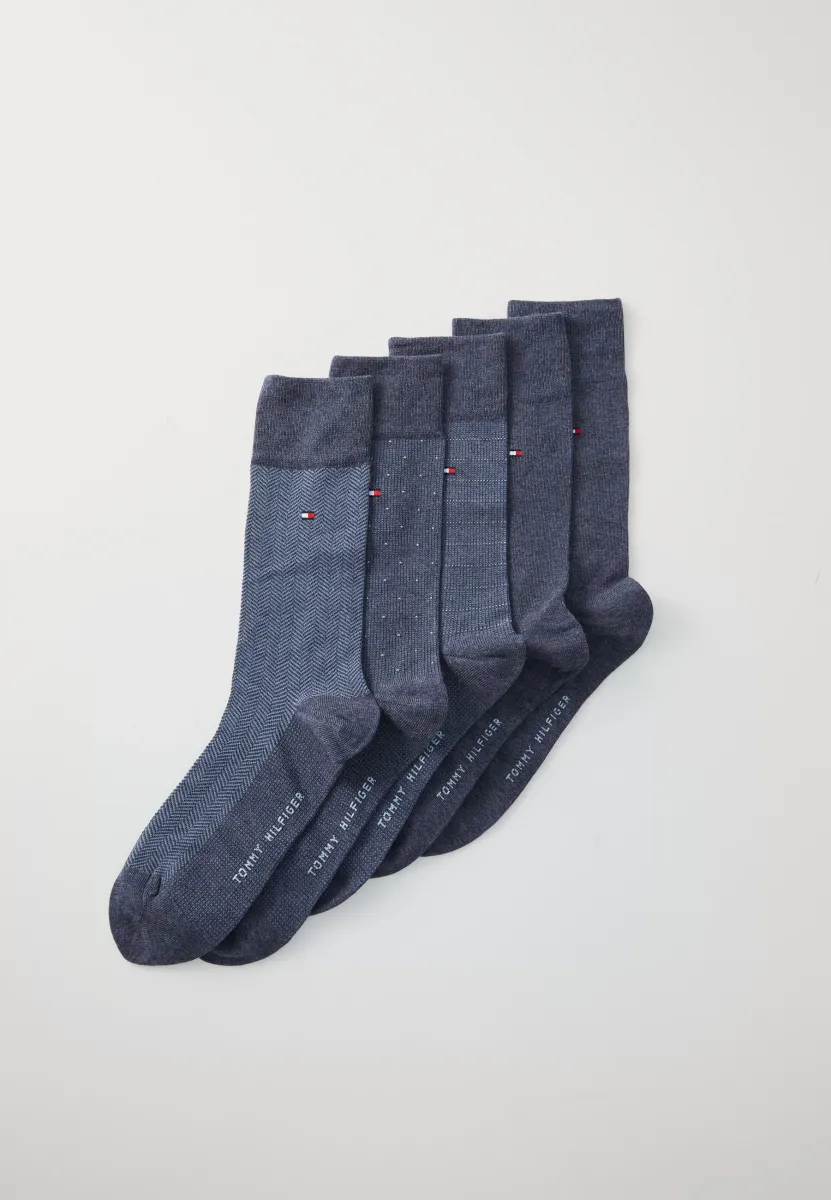 MEN SOCK GIFTBOX HERRINGBONE DOT 5 PACK - Socken - jeans