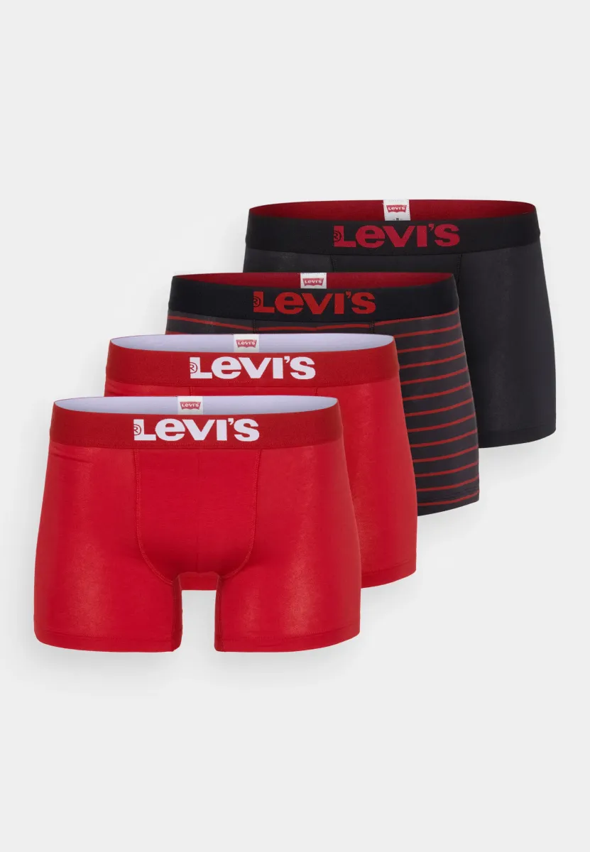 MEN SOLID BASIC VINTAGE 4 PACK - Boxer Briefs - red/black