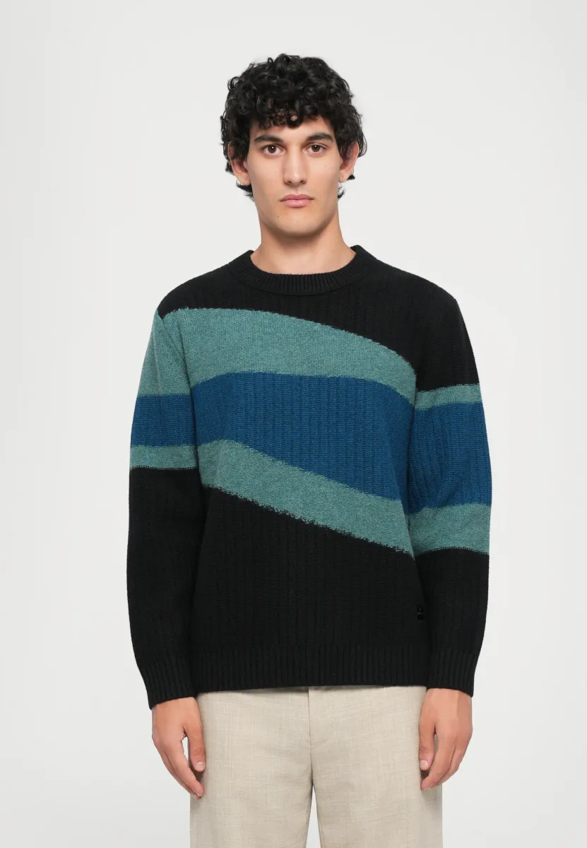 MEN SWEATER CREW NECK - Strickpullover - black