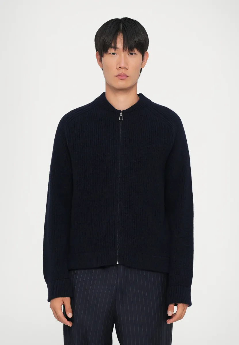 MENS CARDIGAN ZIP THRU - Strickjacke - blue