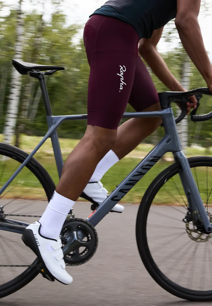 MENS CORE BIB SHORTS - Bib-Shorts - burgundy/white
