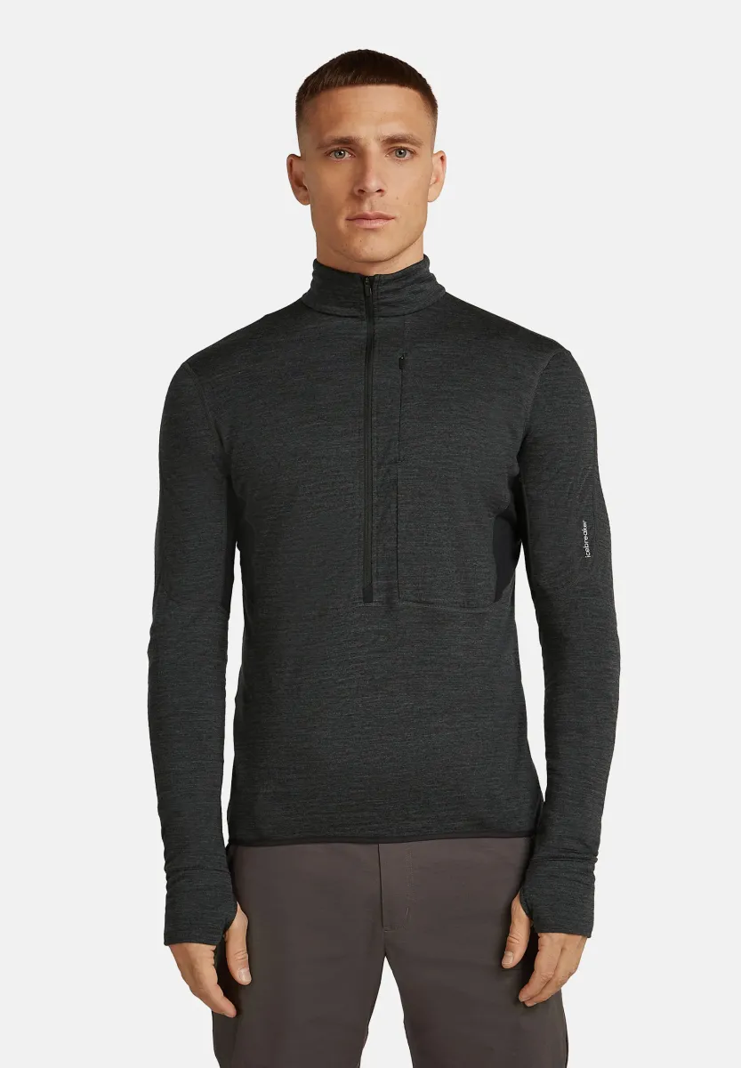 MER 200 DESCENDER LS HALF - Fleecepullover - jet hthr black cb