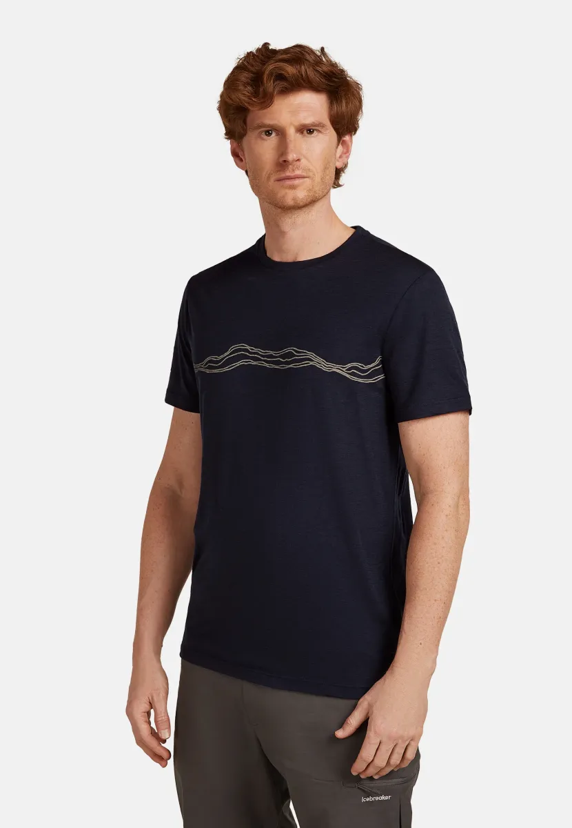 MER TECHLITE SS MOUNTA PULSE - T-Shirt print - midnight navy