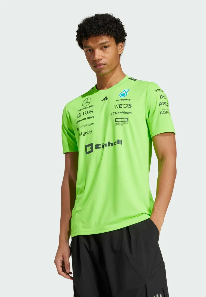 MERCEDES - AMG PETRONAS FORMULA ONE TEAM UP MEN - T-Shirt print - solar green   black