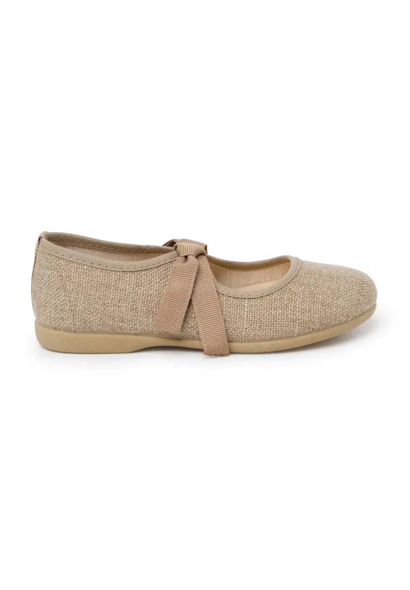 MERCEDITAS CIERRE LAZO FAYA - Riemchenballerina - natural