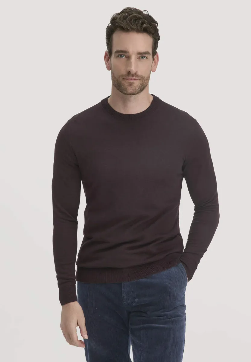 MERINO - Strickpullover - schwarzbeere