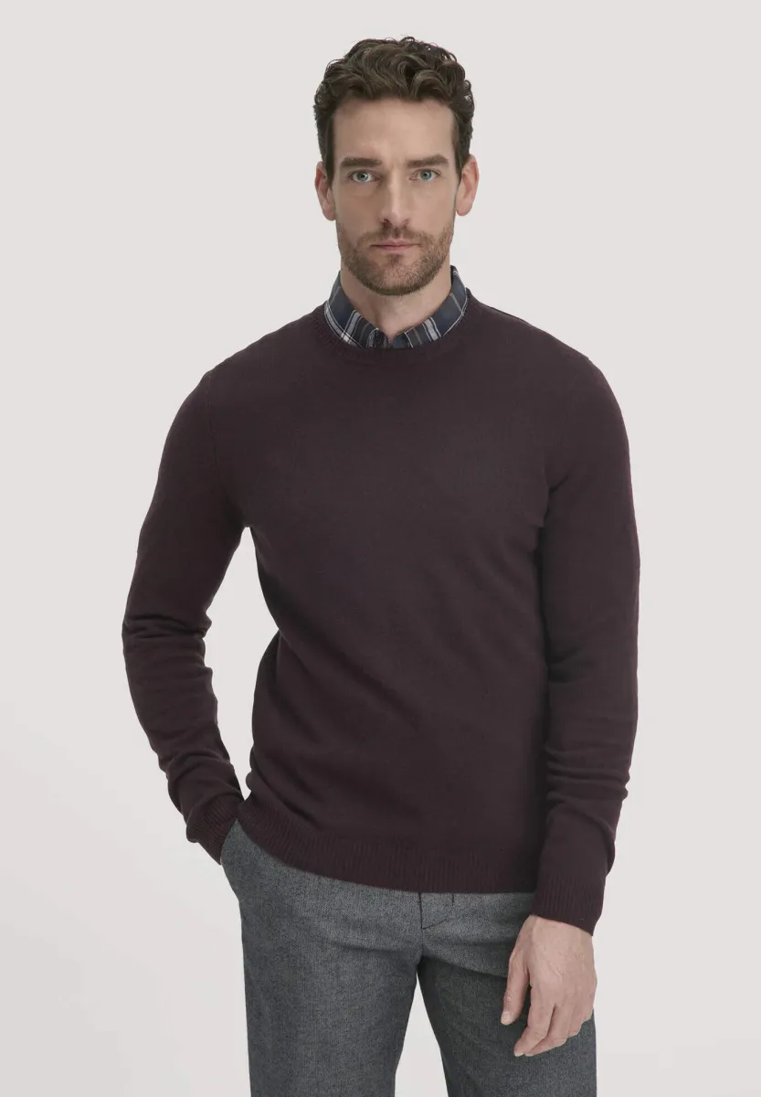 MERINO - Strickpullover - schwarzbeere