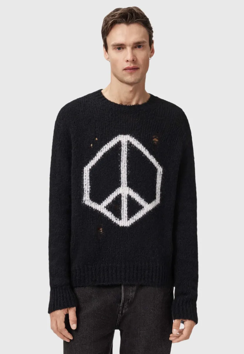 MESSAGE CREW - Strickpullover - black
