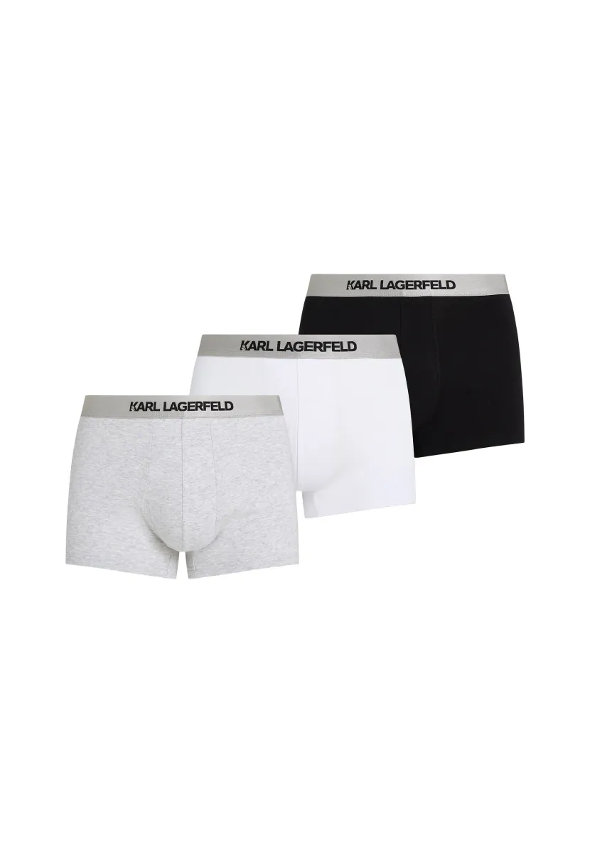 METALLIC ELASTIC TRUNK SET(3P) - Boxer Briefs - black white grey