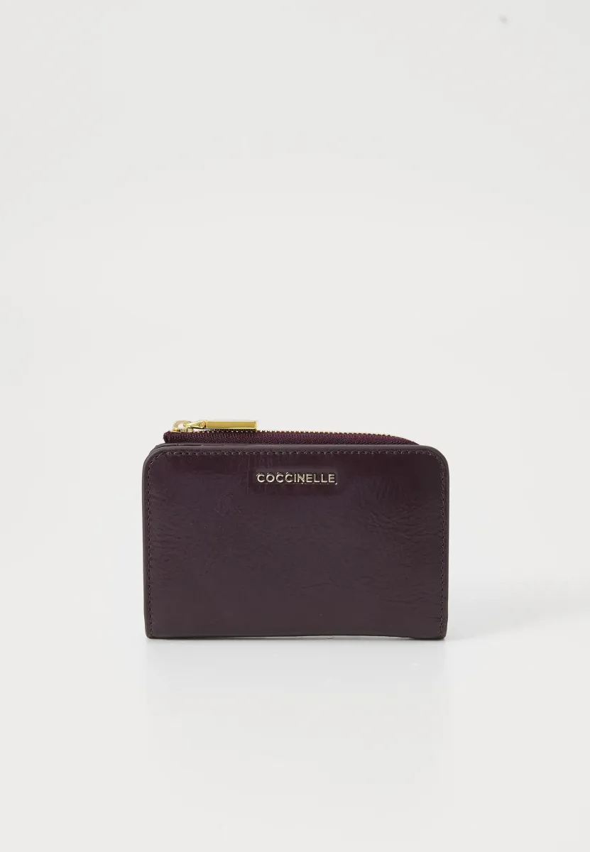 METALLIC SHINY WRINKLED - Geldbörse - prune