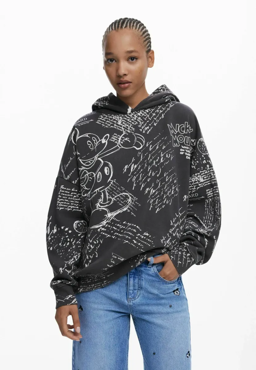 MICKEY LETTERING - Kapuzenpullover - black