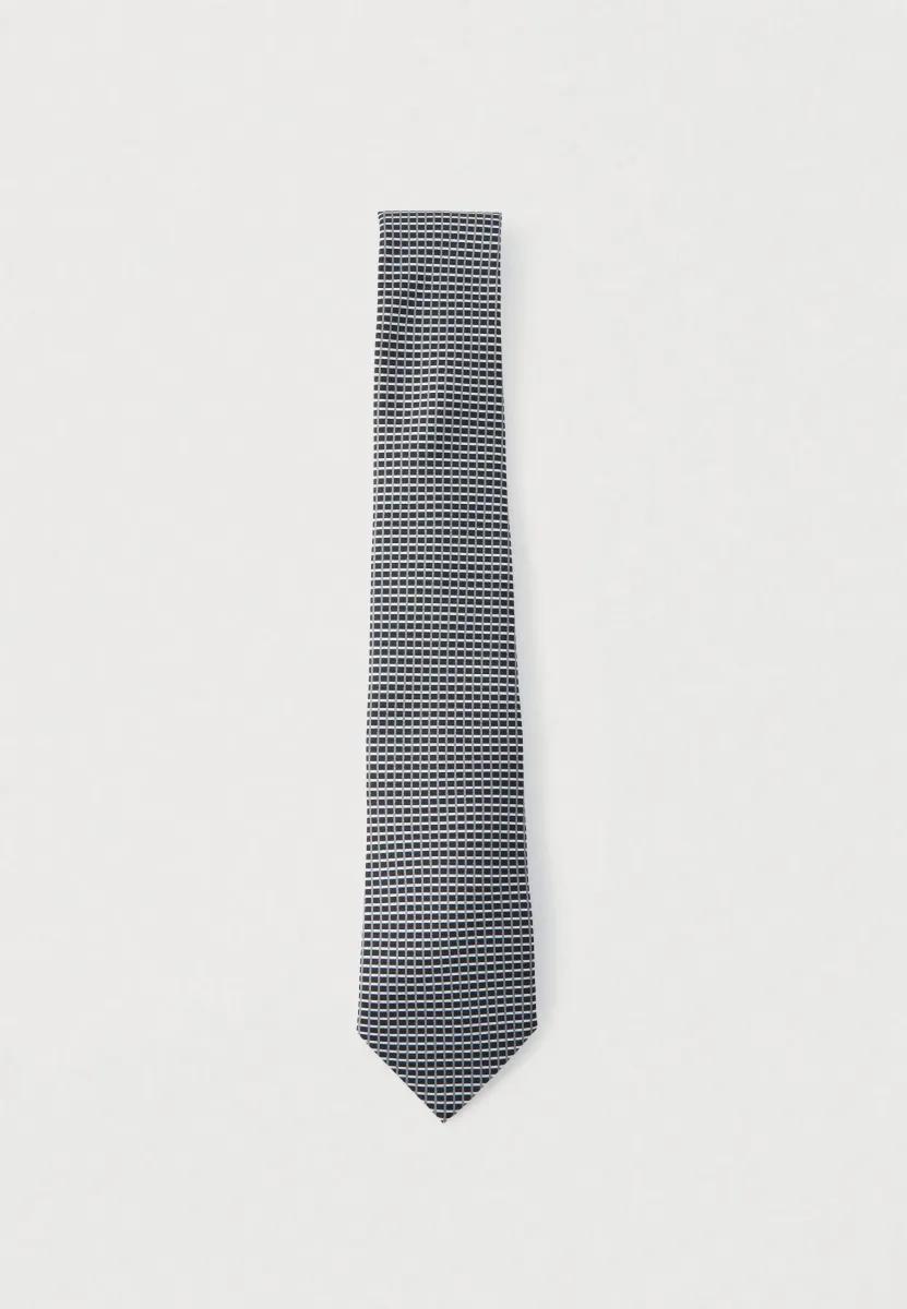 MICROCHECK TIE - Krawatte - black/off white