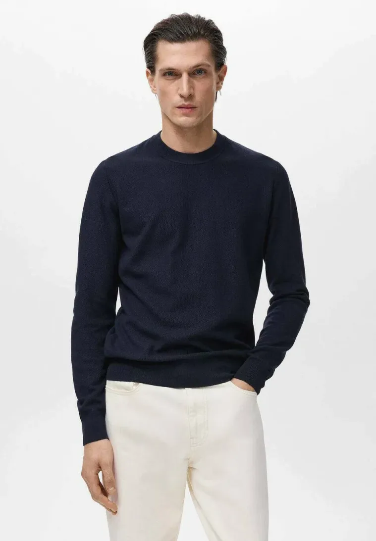 MICROSTRUCTURED - Strickpullover - dark blue