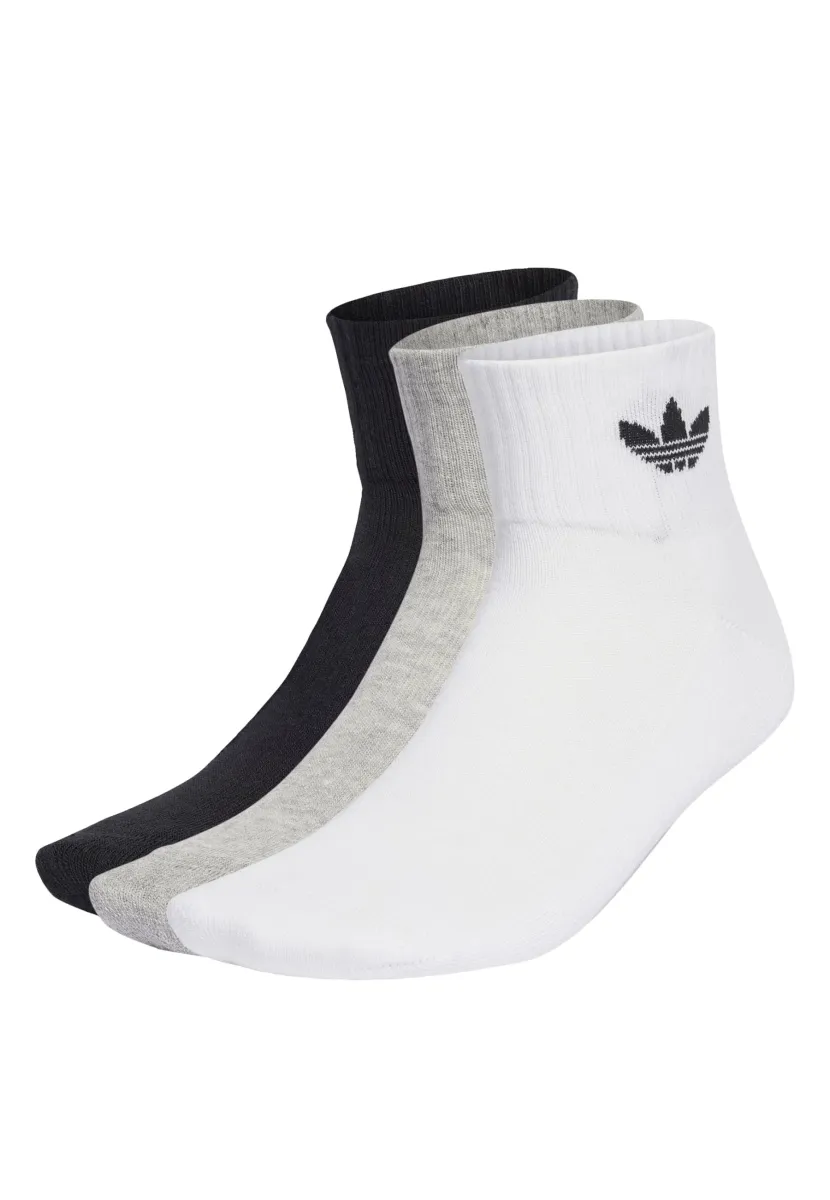 MID ANKLE UNISEX 3 PACK - Socken - white   medium grey heather   black
