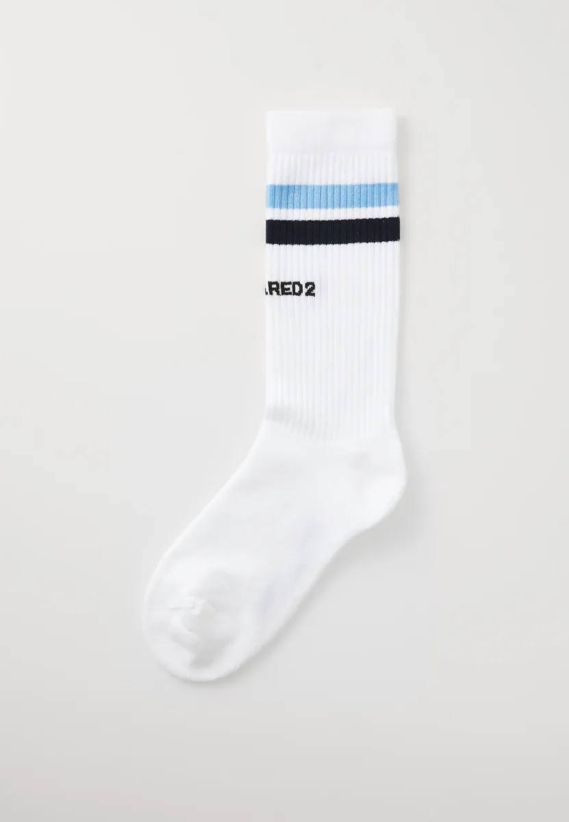 MID CREW SOCKS - Socken - white/navy/light blue