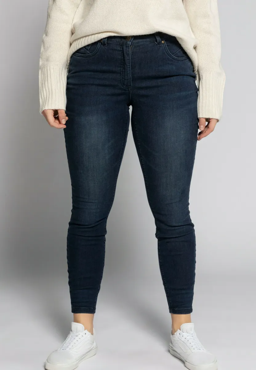 MID WAIST - Jeans Skinny Fit - dark-blue denim