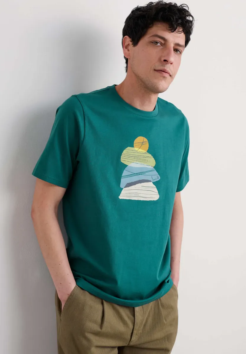 MIDWATCH  - T-Shirt print - teal stone sculpture kingfisher