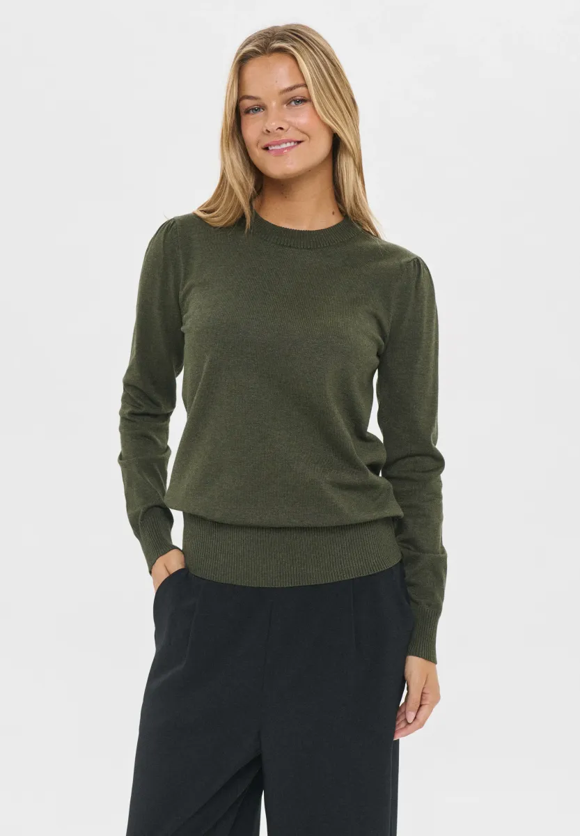 MILA PULLOVER - Strickpullover - army green melange