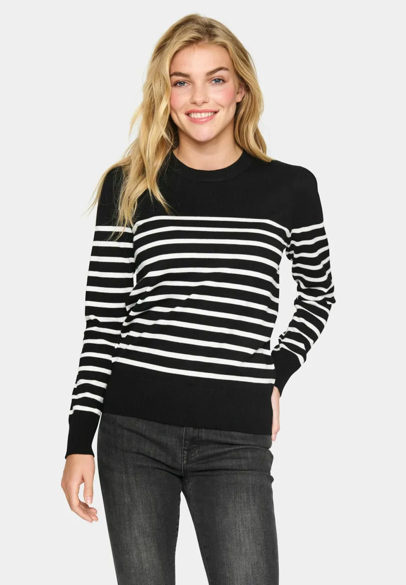 MILA STRIPED - Strickpullover - black mila stripe