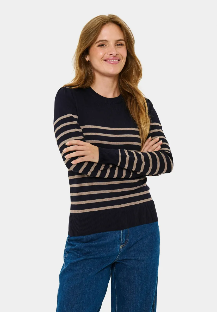 MILA STRIPED - Strickpullover - nightsky atmos stripe