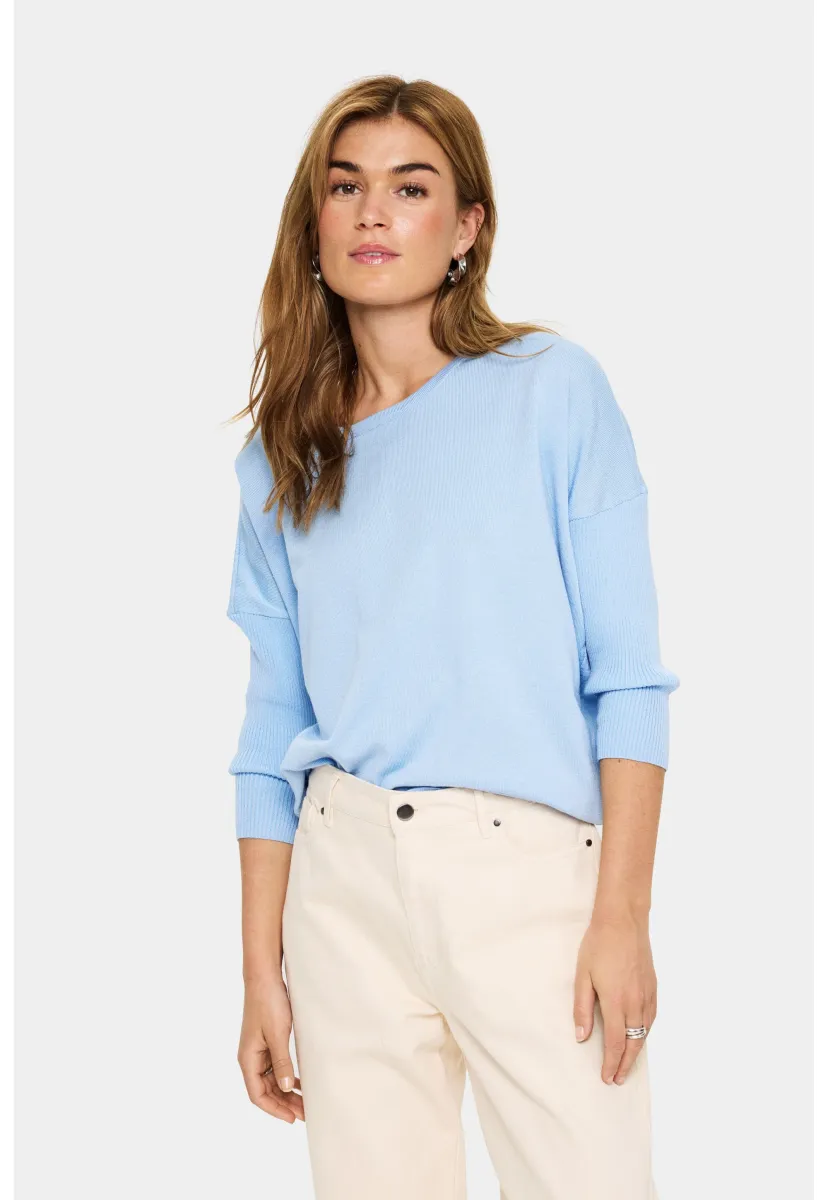 MILASZ R-NECK - Strickpullover - chambray blue
