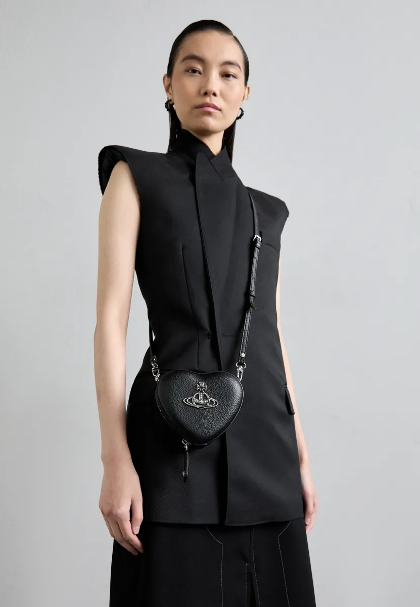 MINI HEART CROSSBODY - Umhängetasche - black