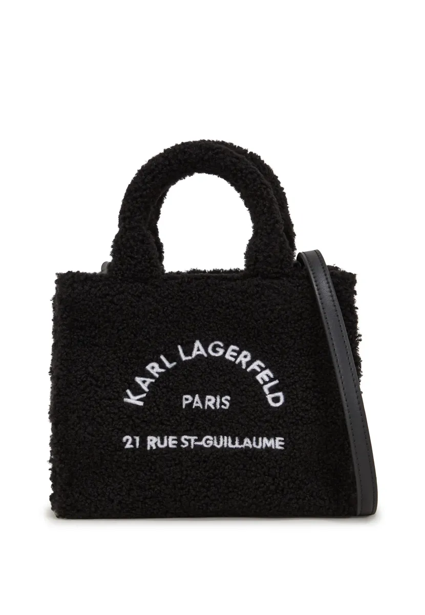 MINI SQUARE SHEARL - Shopping Bag - black