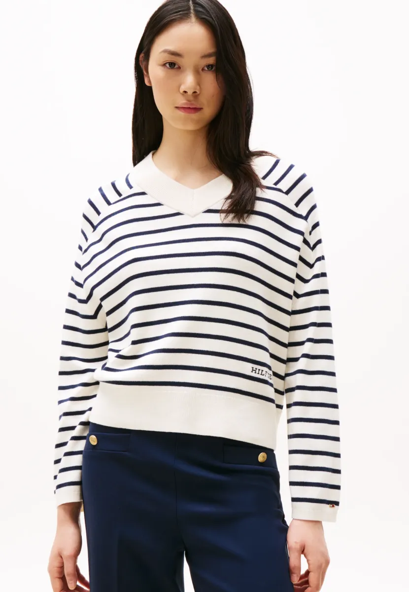 MINI - Strickpullover - ivory petal/dark night navy