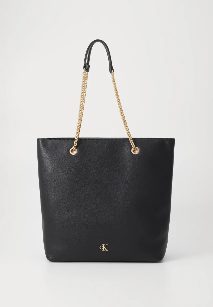 MINIMAL MONOGRAM CHAIN TOTE - Shopping Bag - black