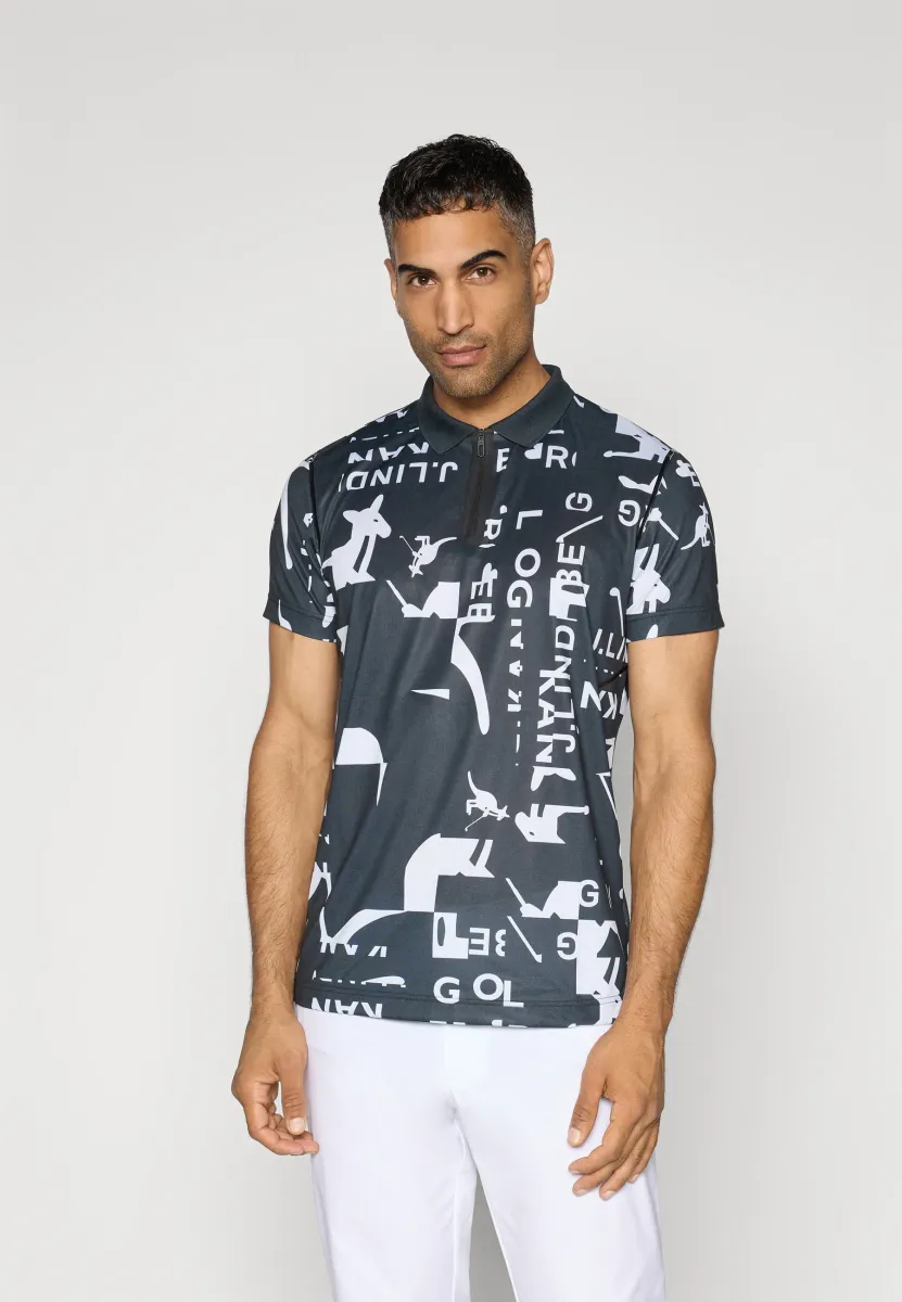 MIRO KANGOL PRINT - Poloshirt - black/white