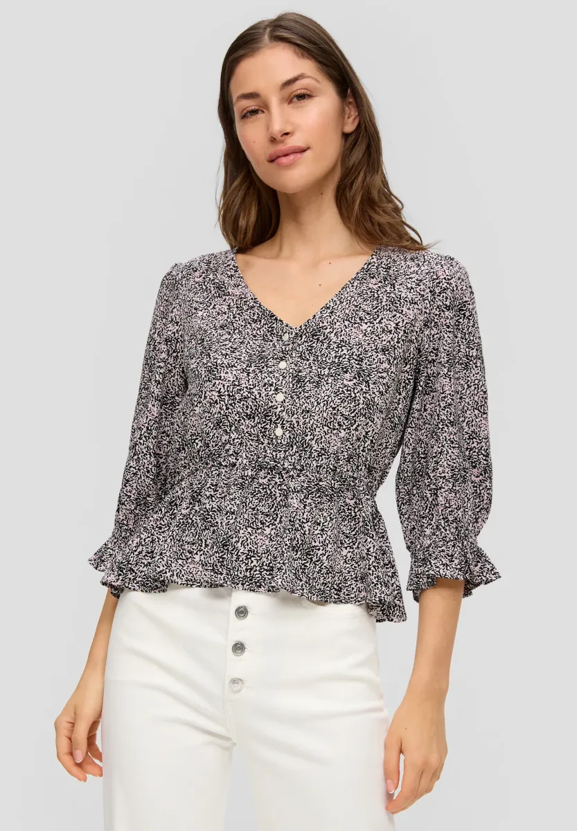 MIT ALL-OVER-MUSTER - Bluse - zartrosa