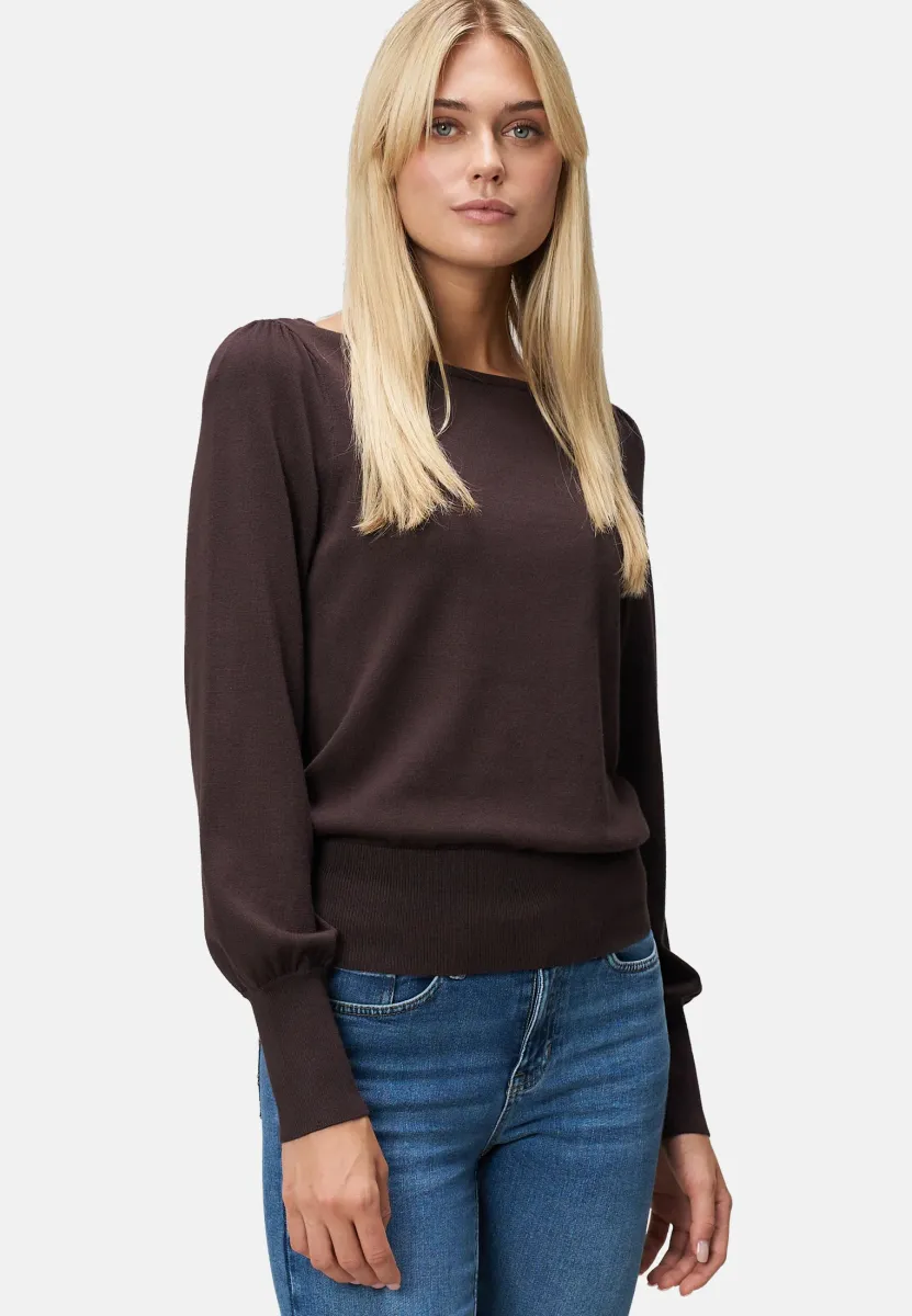 MIT BALLONÄRMELN - Strickpullover - chocolate plum