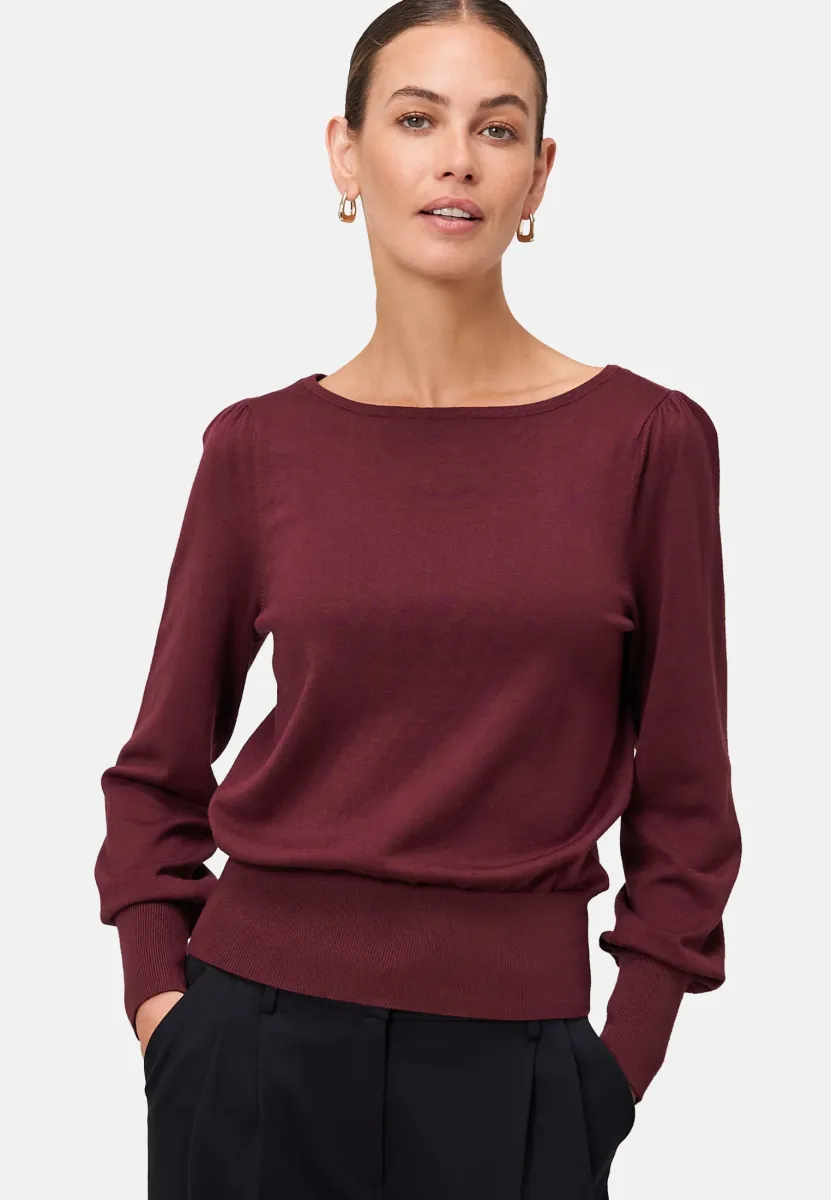 MIT BALLONÄRMELN - Strickpullover - mystic berry