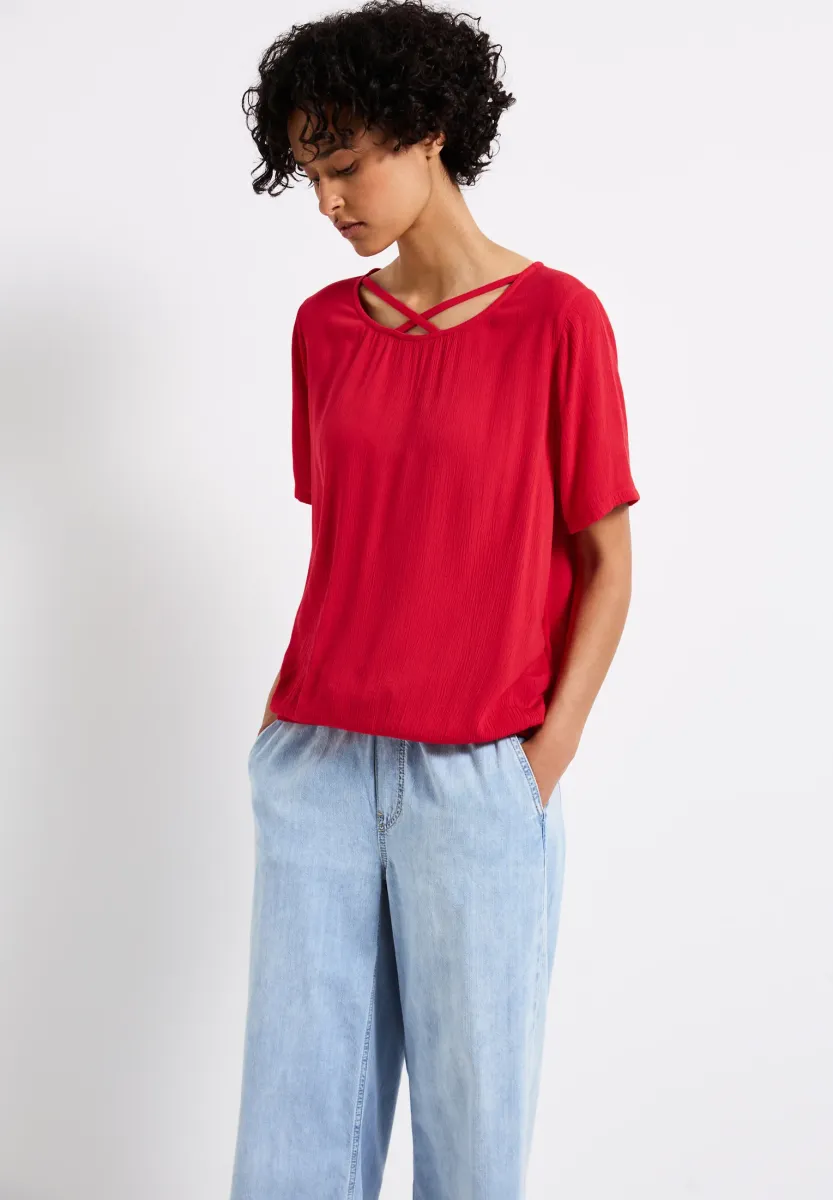 MIT BÄNDERDETAIL - Bluse - rot