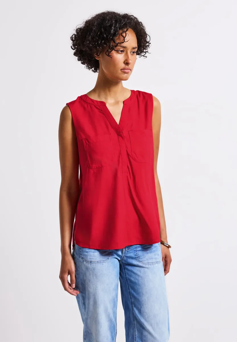 MIT BRUSTTASCHEN - Bluse - rot