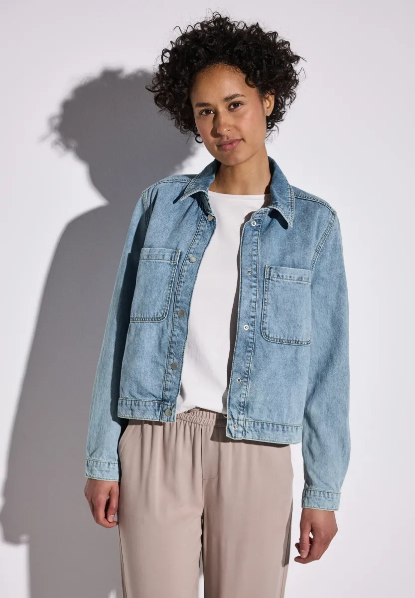 MIT BRUSTTASCHEN - Jeansjacke - blau