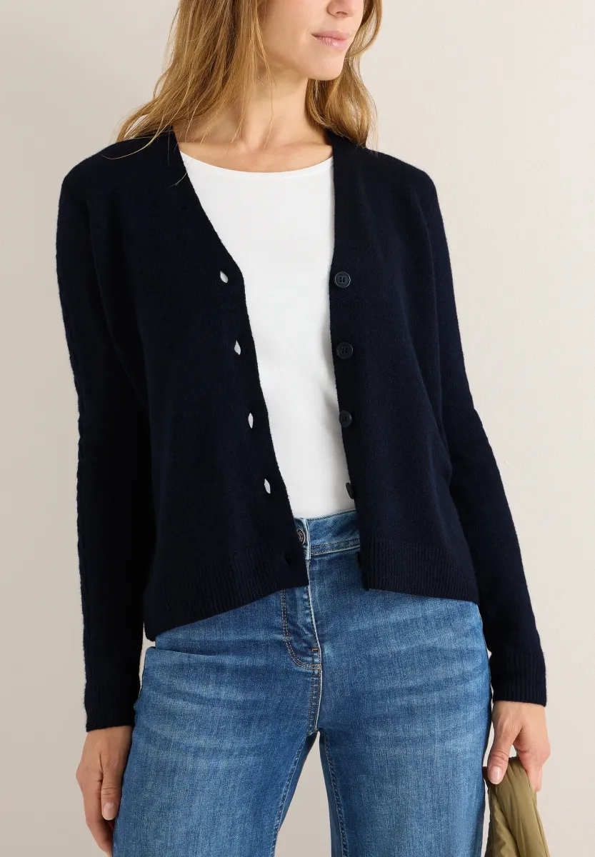 MIT DETAILS - Strickjacke - blau