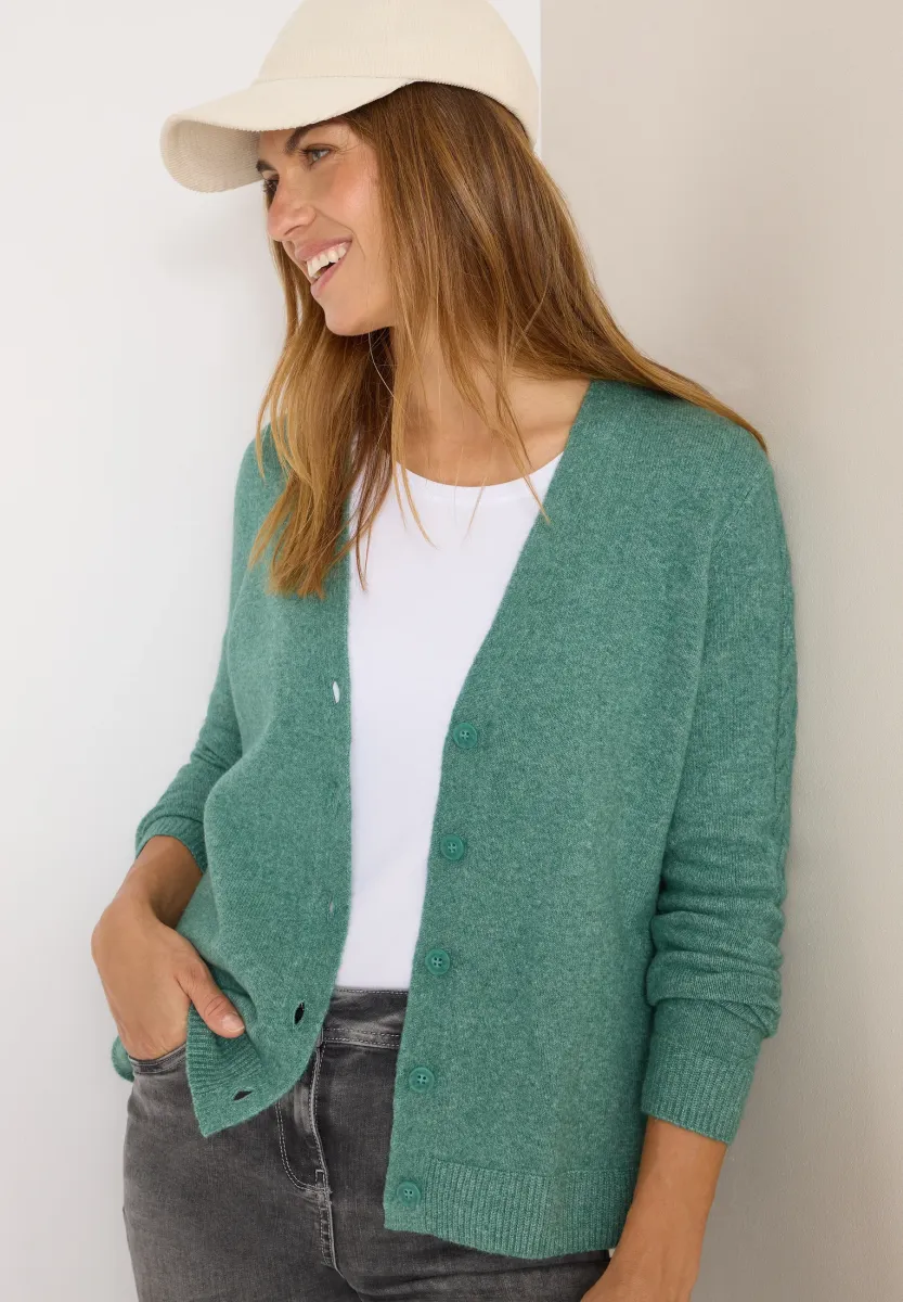 MIT DETAILS - Strickjacke - grün