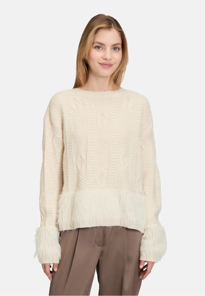 MIT EFFEKTGARN - Strickpullover - beige