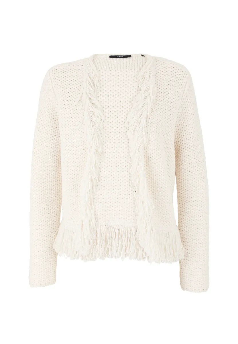 MIT FRANSEN - Strickjacke - creamwhite