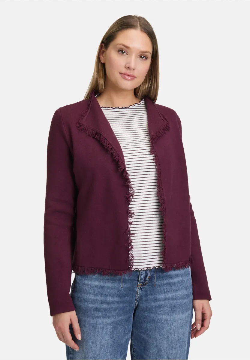 MIT FRANSEN - Strickjacke - dark aubergine